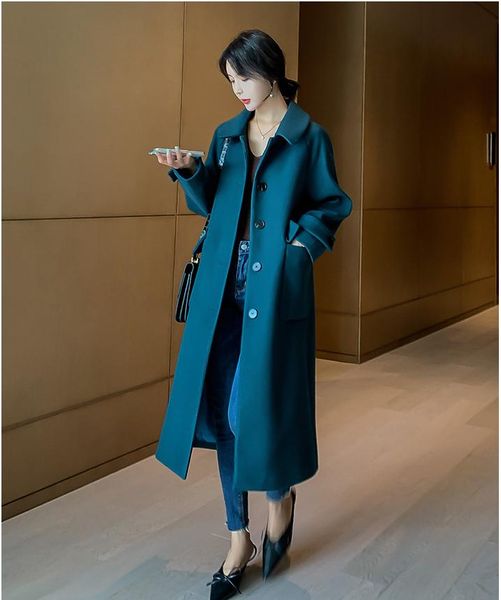 2020 fashion coat winter women single-breasted coat long woolen coats for women c55, Black
2020 fashion coat winter women single-breasted coat long woolen coats for women c55, Black
