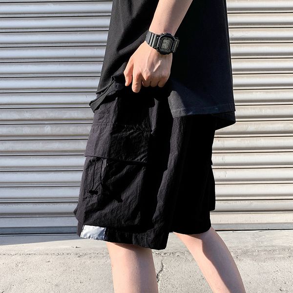 2020 summer new overalls shorts men's capris quick dry casual large fashion pants, White;black
2020 summer new overalls shorts men's capris quick dry casual large fashion pants, White;black