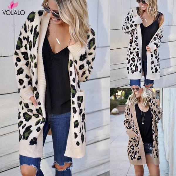 women's knits & tees long leopard cardigan sleeve autumn winter sweaters fashion 2021 women coat, White 
women's knits & tees long leopard cardigan sleeve autumn winter sweaters fashion 2021 women coat, White