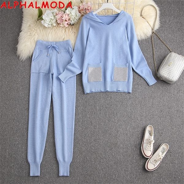 alphalmoda fashion crystal pocket hooded sweater legging pants women 2pcs trendy knitting suits winter thick 2pcs set c0123, Gray
alphalmoda fashion crystal pocket hooded sweater legging pants women 2pcs trendy knitting suits winter thick 2pcs set c0123, Gray