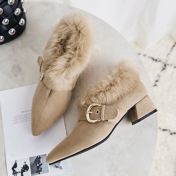 2021 furry bunny princess cotton shoes feminine fall and winter new tip snow boots thick women's slippers of wool h6rp, Black
2021 furry bunny princess cotton shoes feminine fall and winter new tip snow boots thick women's slippers of wool h6rp, Black