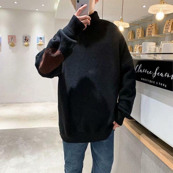 men's sweaters autumn winter turtleneck cotton pullover warm soft patchwork long sleeve spacious clothes knitted casual male sweater pu, White;black
men's sweaters autumn winter turtleneck cotton pullover warm soft patchwork long sleeve spacious clothes knitted casual male sweater pu, White;black
