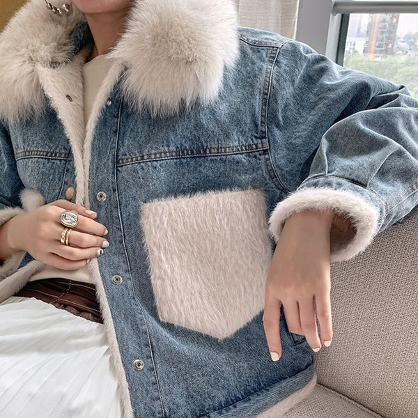 2021 new winter plush jacket women casual long sleeve outerwear korean jean coat female new warm thick streetwear plus size clothing gdmv, White;black
2021 new winter plush jacket women casual long sleeve outerwear korean jean coat female new warm thick streetwear plus size clothing gdmv, White;black