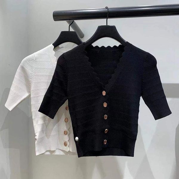 france s home spring and summer perfumeperfume2020 new style small fragrancesimple and versatile v-neck single breasted slim knit wo, White;black
france s home spring and summer perfumeperfume2020 new style small fragrancesimple and versatile v-neck single breasted slim knit wo, White;black
