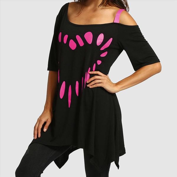 large size women love printing shirt short sleeve casual shirt blouse off shoulder vogue plus size women clothes 25, White
large size women love printing shirt short sleeve casual shirt blouse off shoulder vogue plus size women clothes 25, White