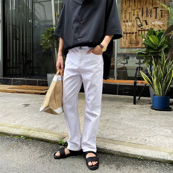 men's jeans 2020 summer new slim solid color white split-ink ripped jeans loose casual personality youth men's wear1, Blue
men's jeans 2020 summer new slim solid color white split-ink ripped jeans loose casual personality youth men's wear1, Blue