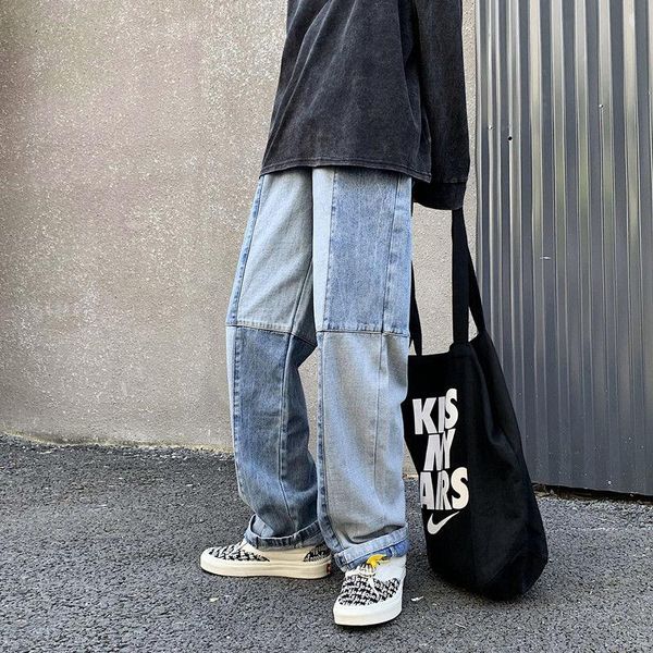 men's jeans 2021 autumn and winter solid color fashion loose splicing casual wide leg trend pants size s-3xl, Blue
men's jeans 2021 autumn and winter solid color fashion loose splicing casual wide leg trend pants size s-3xl, Blue