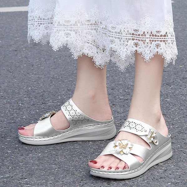 sandals summer slope heel shoes for woemen round toe slip-on wedges fashion open flowers casual plus size 37-42, Black
sandals summer slope heel shoes for woemen round toe slip-on wedges fashion open flowers casual plus size 37-42, Black