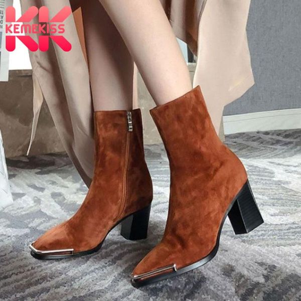 kemekiss size 33-43 women ankle boots fashion square toe high heel winter shoes woman zipper short boot office lady footwear, Black
kemekiss size 33-43 women ankle boots fashion square toe high heel winter shoes woman zipper short boot office lady footwear, Black