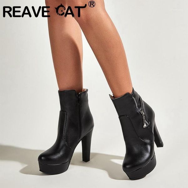reave cat 2021 women ankle boots round toe 12cm high square heels zip designer stylish platform big size 35-43 club c22221, Black
reave cat 2021 women ankle boots round toe 12cm high square heels zip designer stylish platform big size 35-43 club c22221, Black