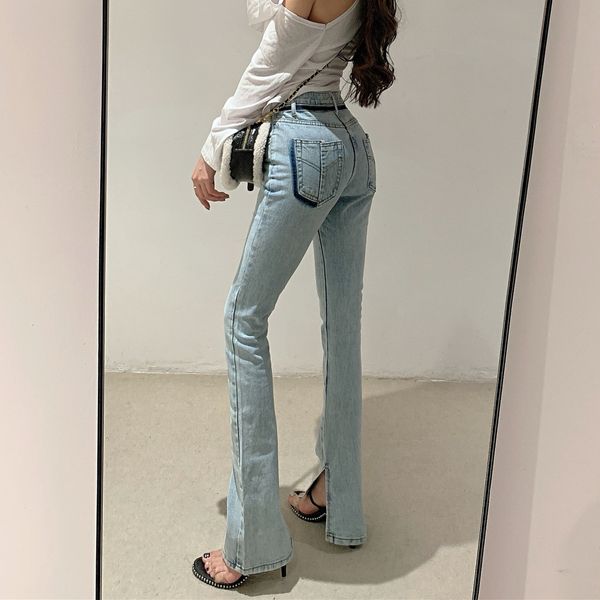 2020 autumn new korean version of micro trumpet high waist mopping jeans show thin, versatile split pants women's wear
2020 autumn new korean version of micro trumpet high waist mopping jeans show thin, versatile split pants women's wear