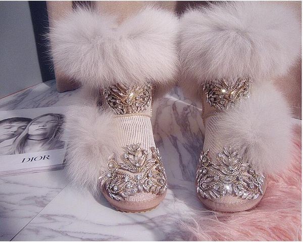 2020 19 new original station super thick fox skin dwaterproof water diamond leather cotton shoes snow boots 37g1, Black
2020 19 new original station super thick fox skin dwaterproof water diamond leather cotton shoes snow boots 37g1, Black