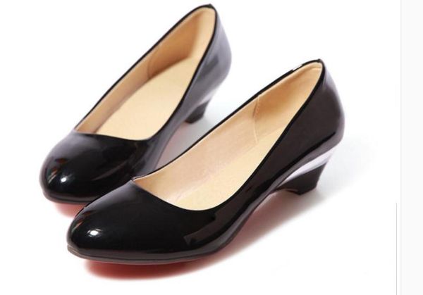 2020 women's shoes in spring and autumn with new style slope heel round head @qbn, Black
2020 women's shoes in spring and autumn with new style slope heel round head @qbn, Black