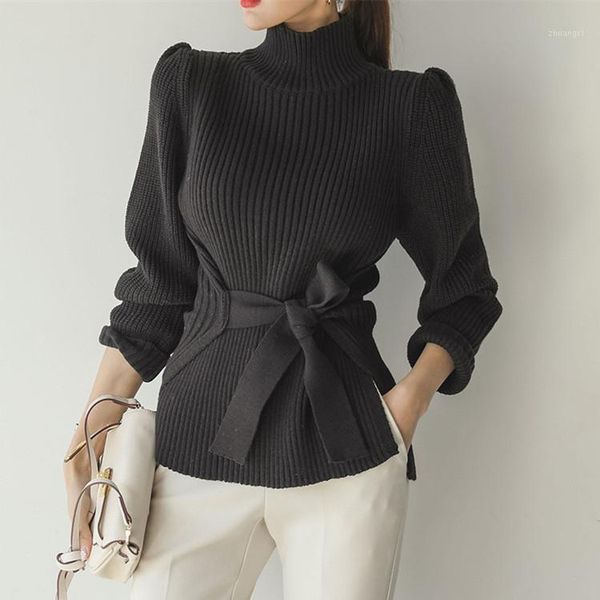 new 2020 autumn winter women's sweaters fashionable casual minimalist elegant turtleneck knitting lace up1, White;black
new 2020 autumn winter women's sweaters fashionable casual minimalist elegant turtleneck knitting lace up1, White;black