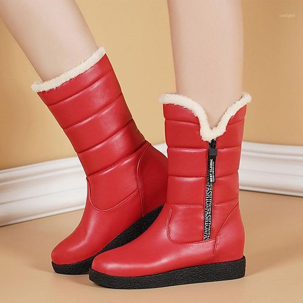 women's winter mid-calf boot ladies warm plush fashion shoes woman zippers pu leather platform thick heels 2021 new arrivals1, Black
women's winter mid-calf boot ladies warm plush fashion shoes woman zippers pu leather platform thick heels 2021 new arrivals1, Black