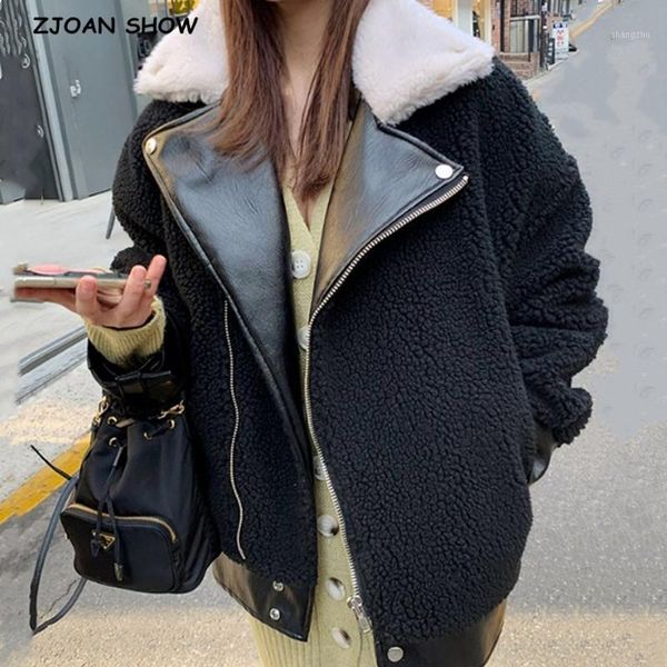 2020 winter stand collar contrast strip hairy shaggy faux fur jacket long sleeve women loose zipper coat stay warm sweatshirt1, Black
2020 winter stand collar contrast strip hairy shaggy faux fur jacket long sleeve women loose zipper coat stay warm sweatshirt1, Black