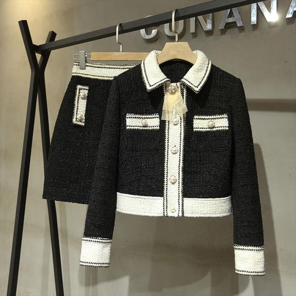 large size 5xl womens fashion 2021 autumn new temperament suit lapel tweed short jacket half skirt two piece female sets, Gray
large size 5xl womens fashion 2021 autumn new temperament suit lapel tweed short jacket half skirt two piece female sets, Gray