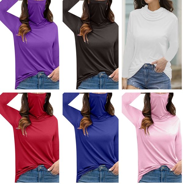 autumn winter women fashion face mask high neck long sleeve t-shirt solid color pullover blouses shirt casual tee new cz1019b, White
autumn winter women fashion face mask high neck long sleeve t-shirt solid color pullover blouses shirt casual tee new cz1019b, White