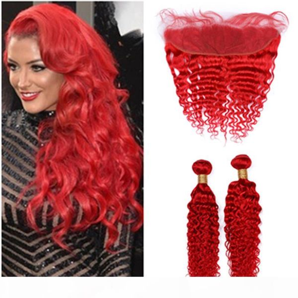 red color deep wave human hair 2bundles with lace frontal peruvian wavy bright red weaves virgin hair extensions with full lace closure 13x4, Black
red color deep wave human hair 2bundles with lace frontal peruvian wavy bright red weaves virgin hair extensions with full lace closure 13x4, Black