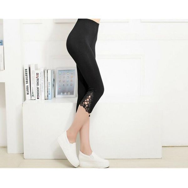 woman leggings summer casual women lace patchwork pants stretch soloid color mid-calf trousers drop shipping good quality, Black
woman leggings summer casual women lace patchwork pants stretch soloid color mid-calf trousers drop shipping good quality, Black