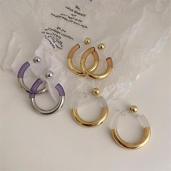 korean minimalist transparent acrylic geometric round hoop earrings golden metal fashion earring aesthetic office jewelry, Golden;silver
korean minimalist transparent acrylic geometric round hoop earrings golden metal fashion earring aesthetic office jewelry, Golden;silver