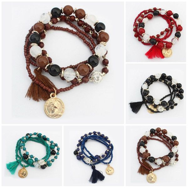 charms bracelets bohemian four leaf charm elastic bracelet force line resin beaded bracelet, Golden;silver
charms bracelets bohemian four leaf charm elastic bracelet force line resin beaded bracelet, Golden;silver