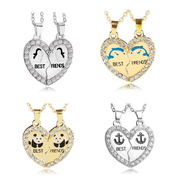 pendant necklaces fashion friends bff 2 part broken heart penguin dolphin necklace for friendship jewelry gift 2pcs, Silver
pendant necklaces fashion friends bff 2 part broken heart penguin dolphin necklace for friendship jewelry gift 2pcs, Silver