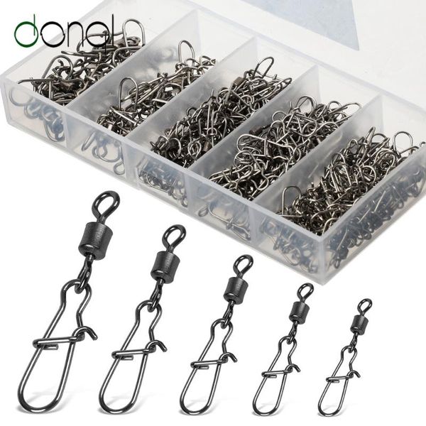 donql 100pcs/ set fishing connector swivels interlock pin snap 4#-12# rolling swivel for fishhook lure fishing accessories
donql 100pcs/ set fishing connector swivels interlock pin snap 4#-12# rolling swivel for fishhook lure fishing accessories