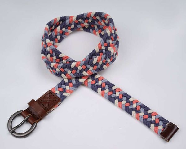 new type of women's canvas with pin buckle, cotton personalized color braided trouser belt, layer, leather thin versatile belt, Black;brown 
new type of women's canvas with pin buckle, cotton personalized color braided trouser belt, layer, leather thin versatile belt, Black;brown