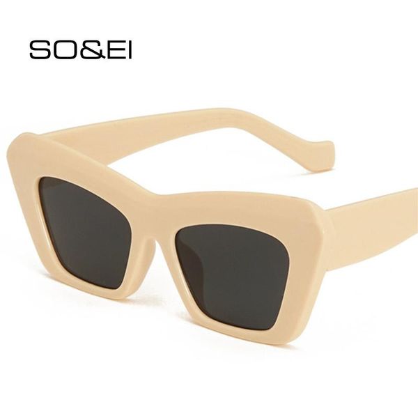 SO&EI Vintage Cat Eye Sunglasses Trending Women Jelly Color Eyewear Fashion Men Shades UV400 Brand Designer Beige Sun Glasses, White;black
SO&EI Vintage Cat Eye Sunglasses Trending Women Jelly Color Eyewear Fashion Men Shades UV400 Brand Designer Beige Sun Glasses, White;black
