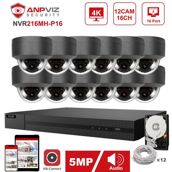 hikvision oem 16ch 4k nvr anpviz 5mp poe ip camera system 12pcs indoor/outdoor ip security system kit ip66 30m pulg&play gray
hikvision oem 16ch 4k nvr anpviz 5mp poe ip camera system 12pcs indoor/outdoor ip security system kit ip66 30m pulg&play gray