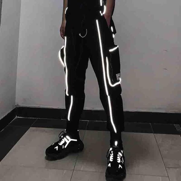men's pants reflective stripe men streetwear casual joggers sweatpants loose pencil winter korean hip hop male trousers, Black
men's pants reflective stripe men streetwear casual joggers sweatpants loose pencil winter korean hip hop male trousers, Black