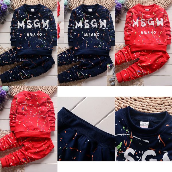 boys girls sets autumn casual child clothing sweatshirts pants 2 pcs baby sports clothes suits 1set /2pcsoutletn8k5, White