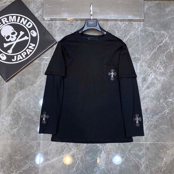 chao brand autumn and winter new crosin sanskrit horseshoe cross fake two embroidered pu leather men's and women's long sleeve t-s, White
chao brand autumn and winter new crosin sanskrit horseshoe cross fake two embroidered pu leather men's and women's long sleeve t-s, White