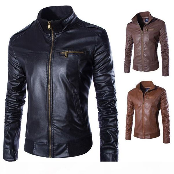 new famous motorcycle leather jackets men solid business casual coats autumn winter leather clothing bomber jacket for male, Black;brown
new famous motorcycle leather jackets men solid business casual coats autumn winter leather clothing bomber jacket for male, Black;brown