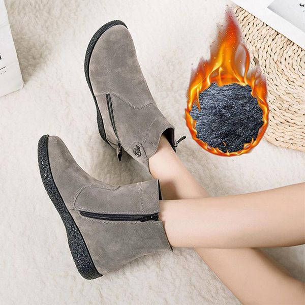 snow warm women boots 2020 winter women's plush ankle boots woman casual flats female zip shoe ladies comfort footwear plus size, Black
snow warm women boots 2020 winter women's plush ankle boots woman casual flats female zip shoe ladies comfort footwear plus size, Black