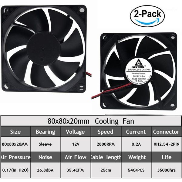 gdstime 2pcs dc cooler sleeve bearing fan 12v 24v 80mm 8020 two wire 2pin for computer cases and cpu coolers1
gdstime 2pcs dc cooler sleeve bearing fan 12v 24v 80mm 8020 two wire 2pin for computer cases and cpu coolers1