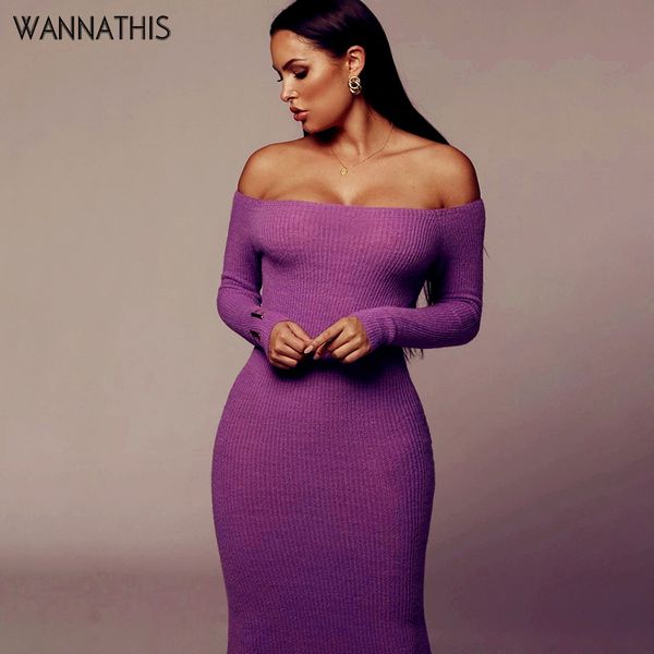 wannathis long sleeve strapless women's dress off shoulder autumn party lady dress knitted cotton casual fashion streetwear y0118, Black;gray
wannathis long sleeve strapless women's dress off shoulder autumn party lady dress knitted cotton casual fashion streetwear y0118, Black;gray
