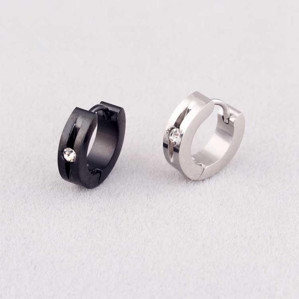 hoop & huggie fashion crystal small earrings color gold black titanium steel setting jewelry for men women, Golden;silver
hoop & huggie fashion crystal small earrings color gold black titanium steel setting jewelry for men women, Golden;silver
