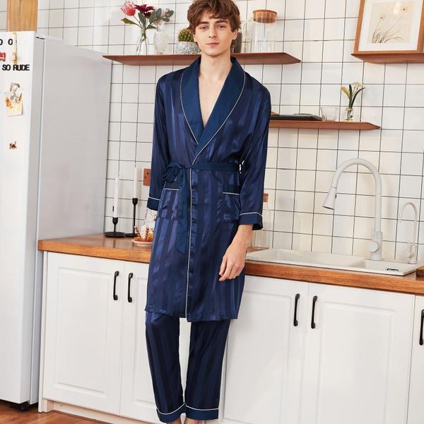 ssh0322 men pajama set 2020 new spring summer men robes long pants 2pcs set pajamas male satin silk sleepwear pajamas1, Black;brown
ssh0322 men pajama set 2020 new spring summer men robes long pants 2pcs set pajamas male satin silk sleepwear pajamas1, Black;brown