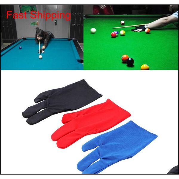 durable nylon 3 fingers glove for billiard pool snooker cue shooter black xtoym