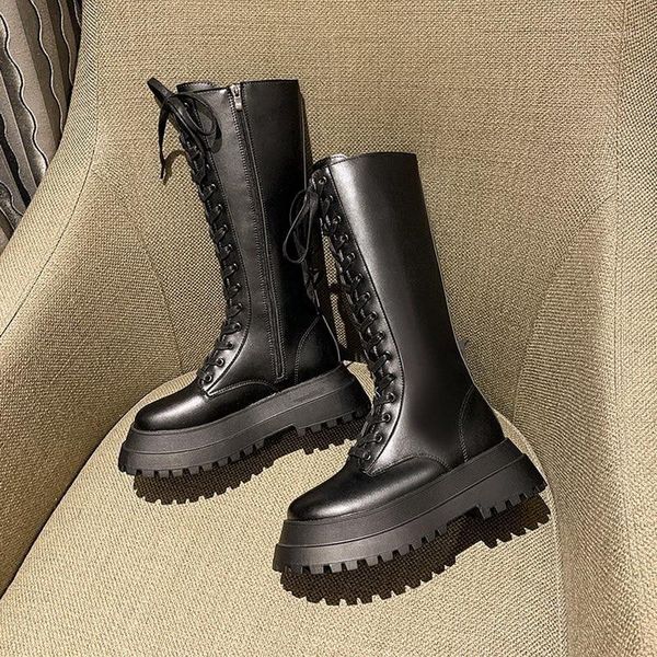 winter fashion black pu leather platform boots women autumn thick heels knee high booties woman lace up motorcycle botas female1
winter fashion black pu leather platform boots women autumn thick heels knee high booties woman lace up motorcycle botas female1