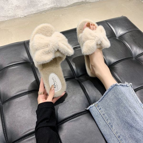 net red hairy slippers women's outer wear 2020 autumn women's shoes korean version one-step flat bow cotton slippers women, Black
net red hairy slippers women's outer wear 2020 autumn women's shoes korean version one-step flat bow cotton slippers women, Black