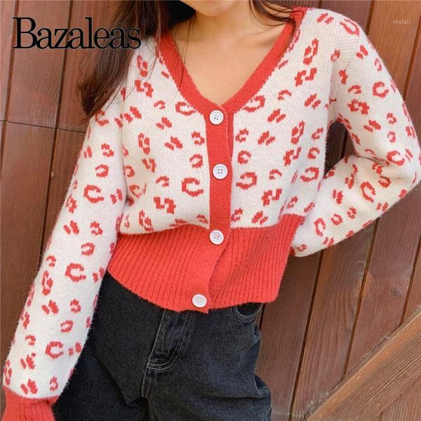 bazaleas vintage red leopard pattern pull femme streetwear v neck knitted cardigan center buttons sweater women1, White
bazaleas vintage red leopard pattern pull femme streetwear v neck knitted cardigan center buttons sweater women1, White