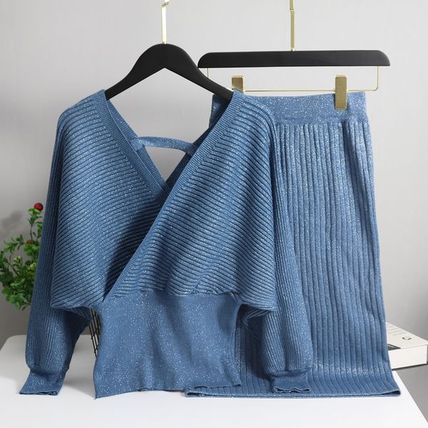 2021 new 2 pieces set knitted pullover sweater shinning knit jumper and skirt suits fashion v neck tracksuits rtq7, White
2021 new 2 pieces set knitted pullover sweater shinning knit jumper and skirt suits fashion v neck tracksuits rtq7, White