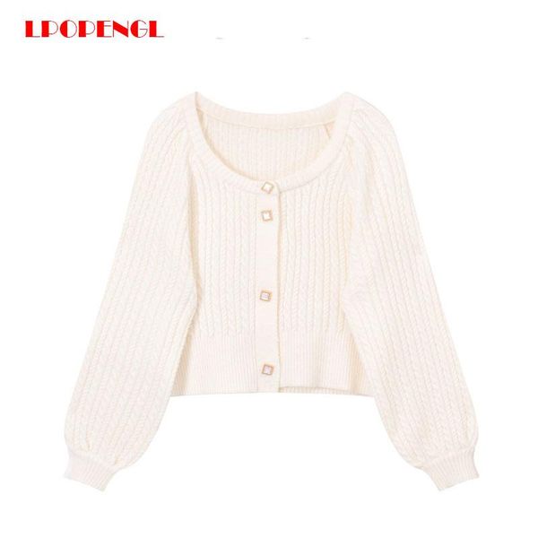 women's knits & tees sweater cardigan button fashion loose 2021 spring and autumn short knit women long sleeve round neck, White
women's knits & tees sweater cardigan button fashion loose 2021 spring and autumn short knit women long sleeve round neck, White