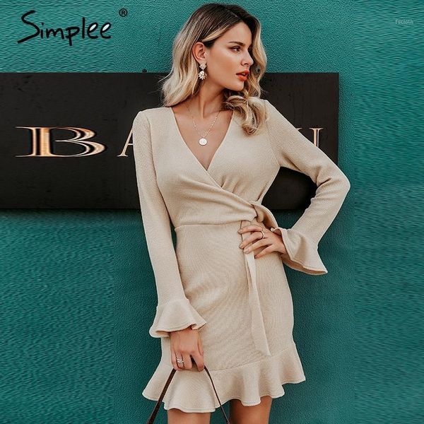 simplee streetwear women knitted dress v-neck ruffled long sleeve dress elegant bow high waist autumn chic office1, Black;gray
simplee streetwear women knitted dress v-neck ruffled long sleeve dress elegant bow high waist autumn chic office1, Black;gray