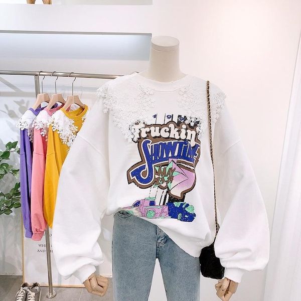lace patchwork women's cotton sweatshirts 2020 korean kpop street sweats coat female kawaii loose pullover 1, Black
lace patchwork women's cotton sweatshirts 2020 korean kpop street sweats coat female kawaii loose pullover 1, Black