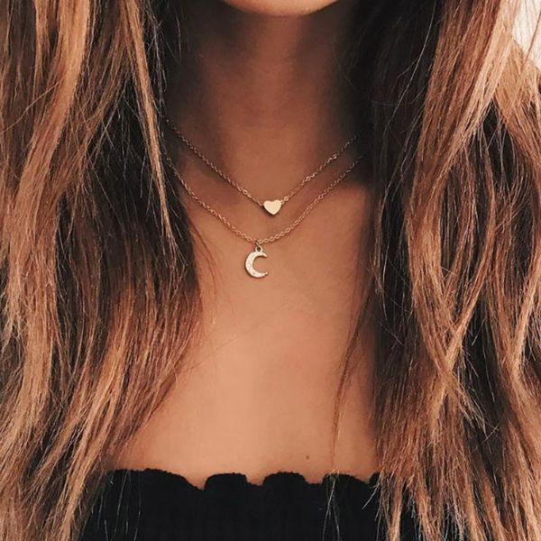 chokers korean fashion double layer heart choker necklace for women delicate simple gold moon crystal pendant boho jewelry, Golden;silver
chokers korean fashion double layer heart choker necklace for women delicate simple gold moon crystal pendant boho jewelry, Golden;silver