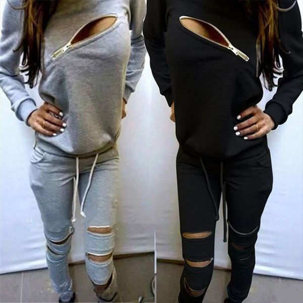 two piece set tracksuit women clothes 2020 spring long sleeve zipper hole sweatshirt pants suit female sportswear casual outfits, Gray
two piece set tracksuit women clothes 2020 spring long sleeve zipper hole sweatshirt pants suit female sportswear casual outfits, Gray